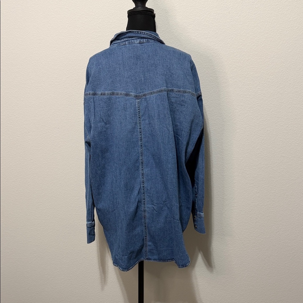 NWT Gloria Vanderbilt Blue Button Down Shirt - Picture 2 of 3